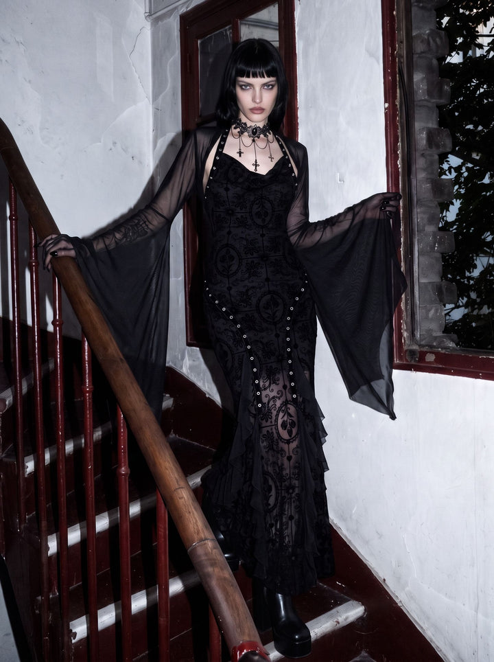 Sheer Bell Sleeve Gothic Bolero Jacket