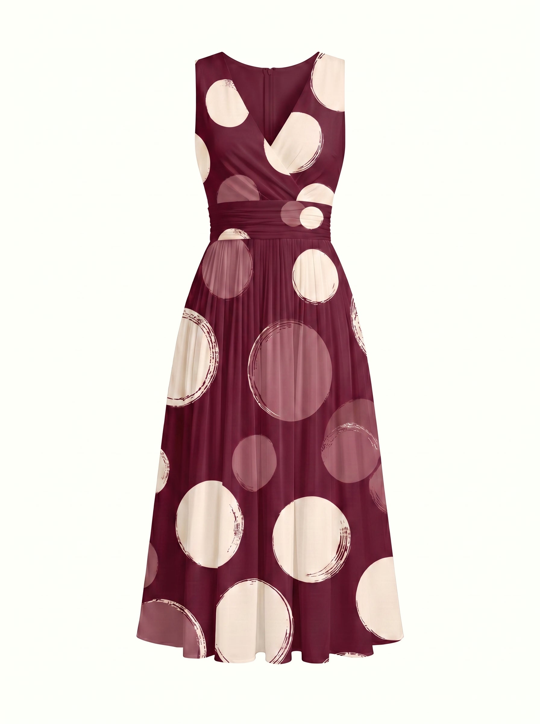 Linda's Large Polka Dot Print Midi Dress
