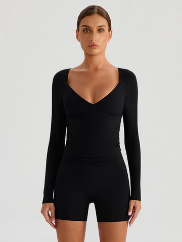 Sculpting Sweetheart Neckline Workout Short Set