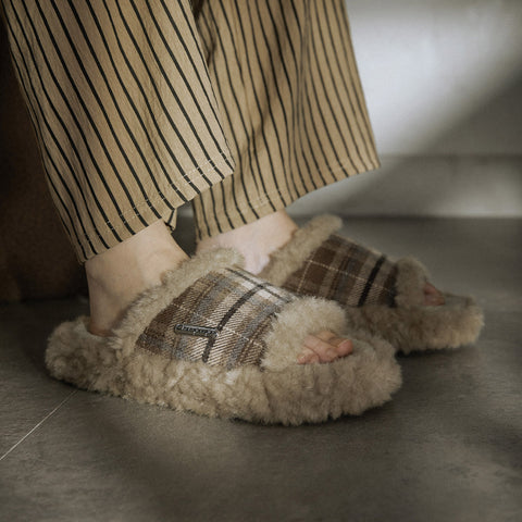 Ultra Plush Cozy Plaid Slippers