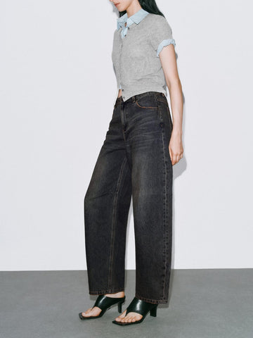 Urban Revivo Denim Jeans-Yellow Brown