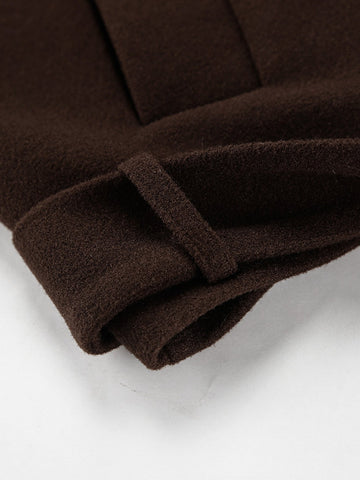 Brown Double Breasted Cropped Jacket