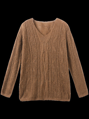 Cozy Textured V Neck Sweater