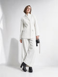 Elegant Tailored White Pant Suit Set