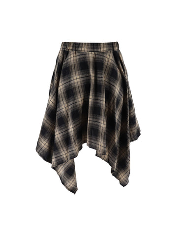 Plaid Tie Waist Mini Skirt