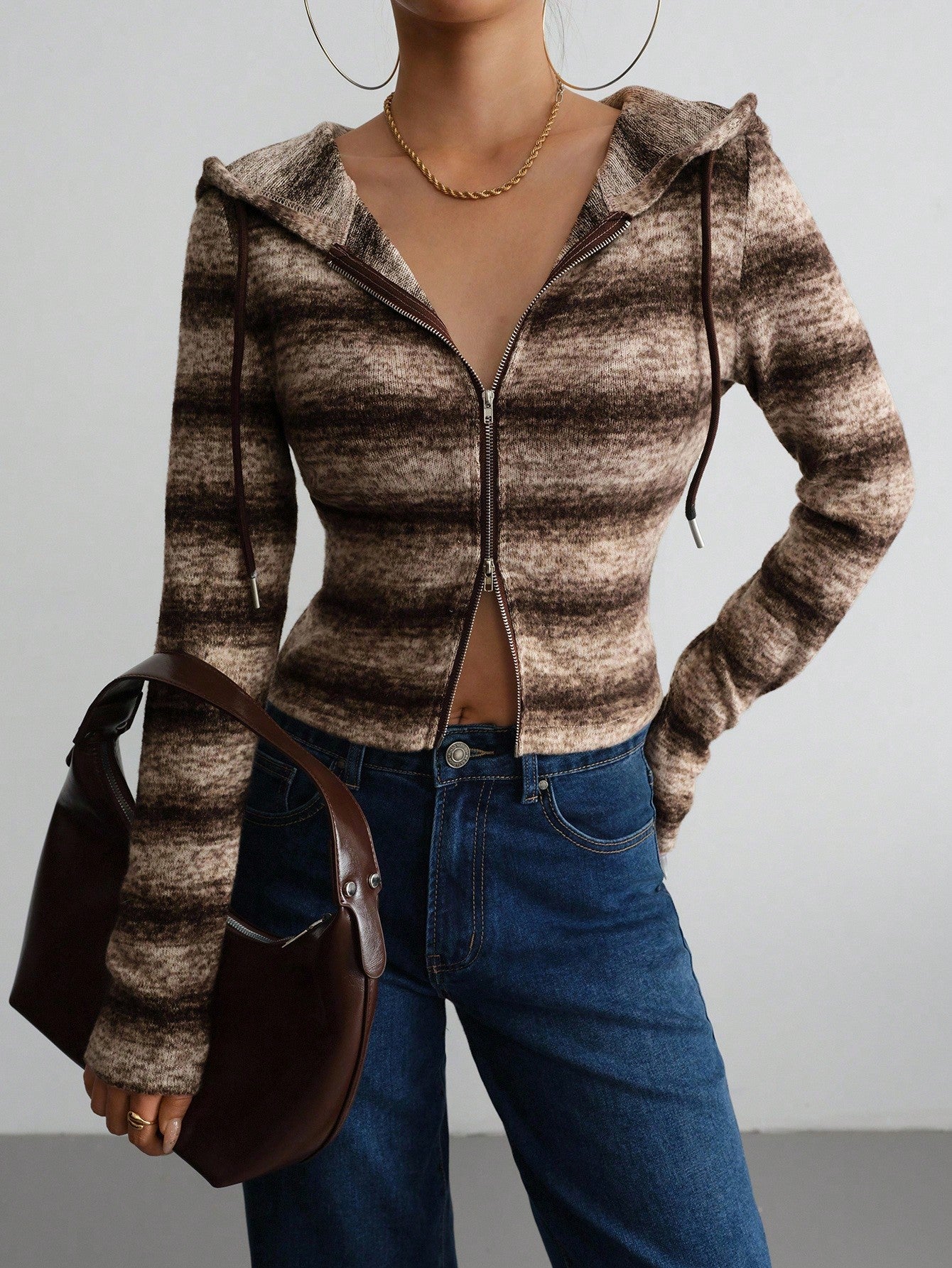 Fuzzy Fleece Lined Zip Up Outerwear