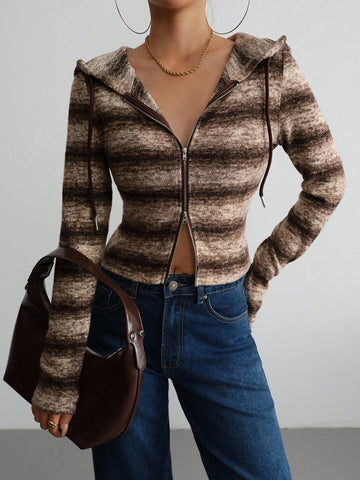 Fuzzy Fleece Lined Zip Up Outerwear