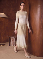 Sparkling Ombre Embellished Knit Pullover