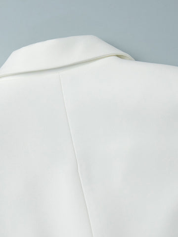 Elegant Lace Trim Fitted Blazer
