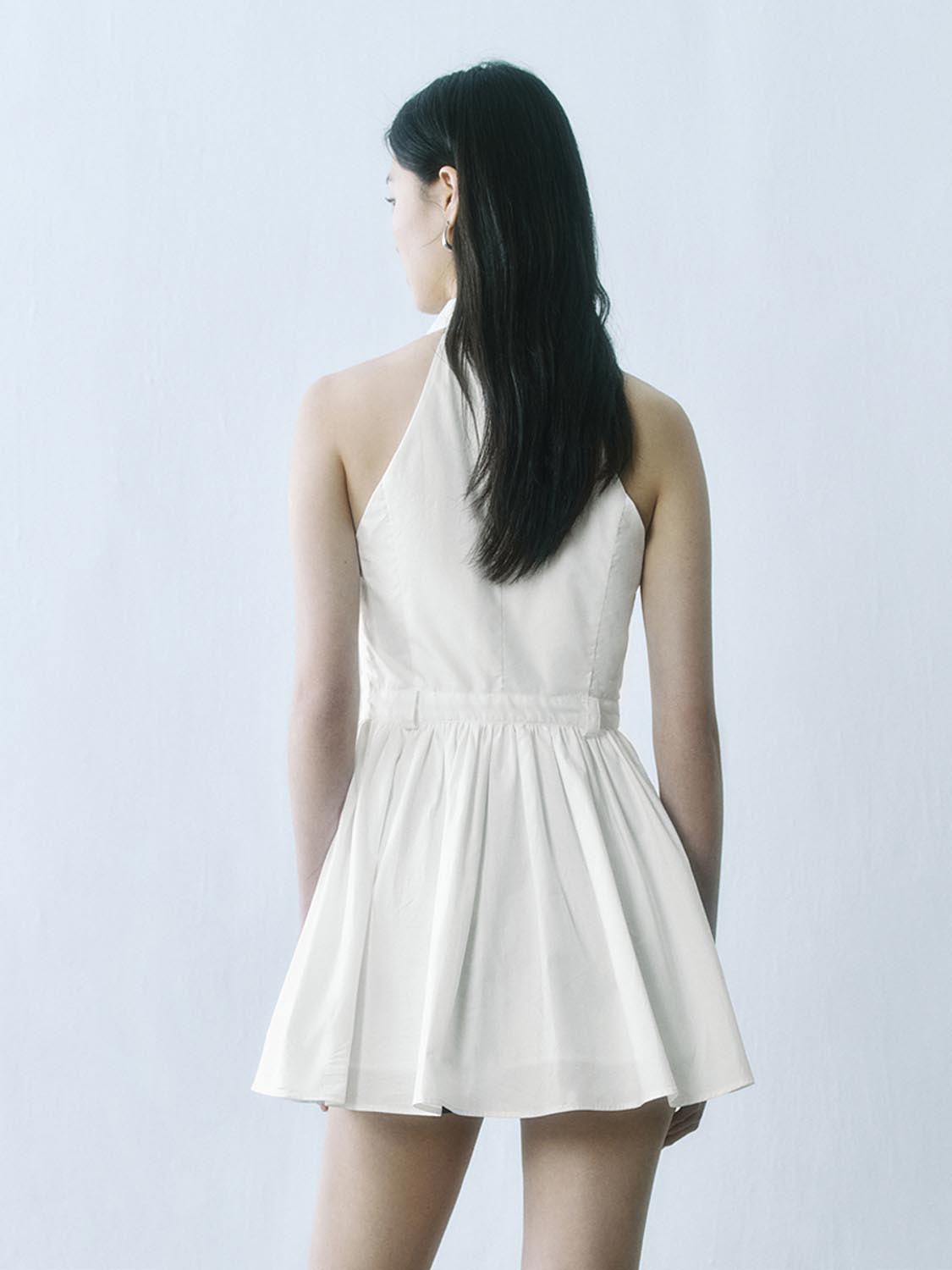 Urban Revivo Sleeveless A-Line Dresses-White