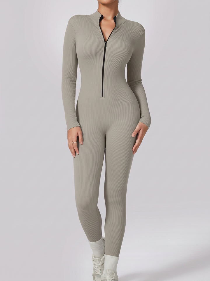 Half-Zip Seamless Activewear Jumpsuit