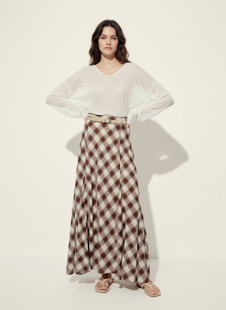 Checked Mermaid Maxi Skirt
