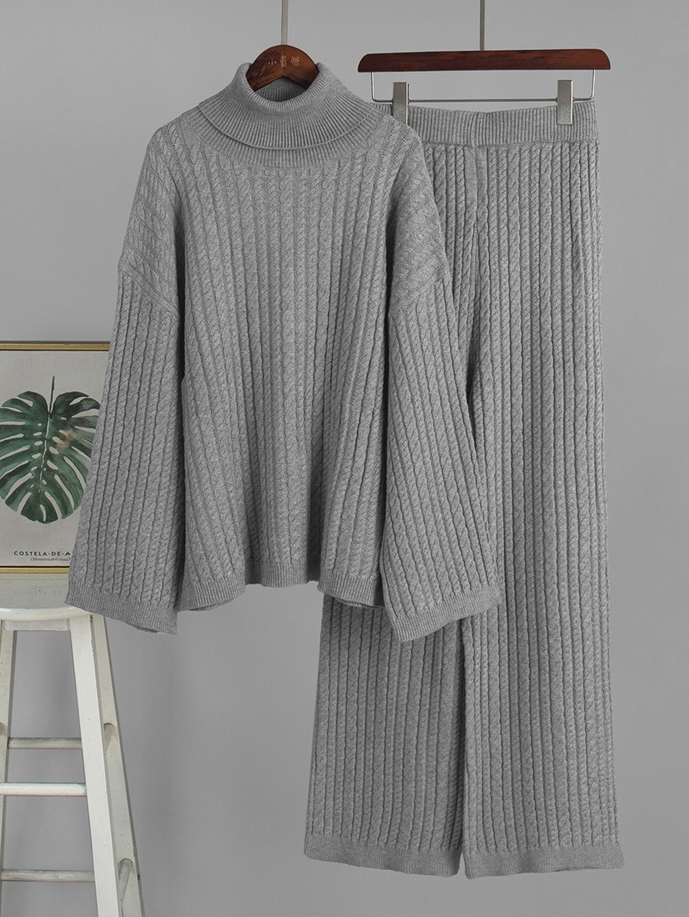 Cozy Cable Knit Sweater Pant Set