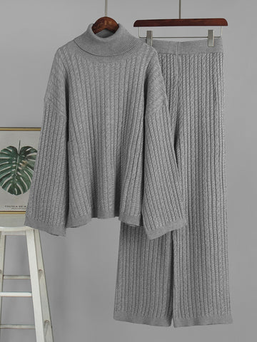 Cozy Cable Knit Sweater Pant Set