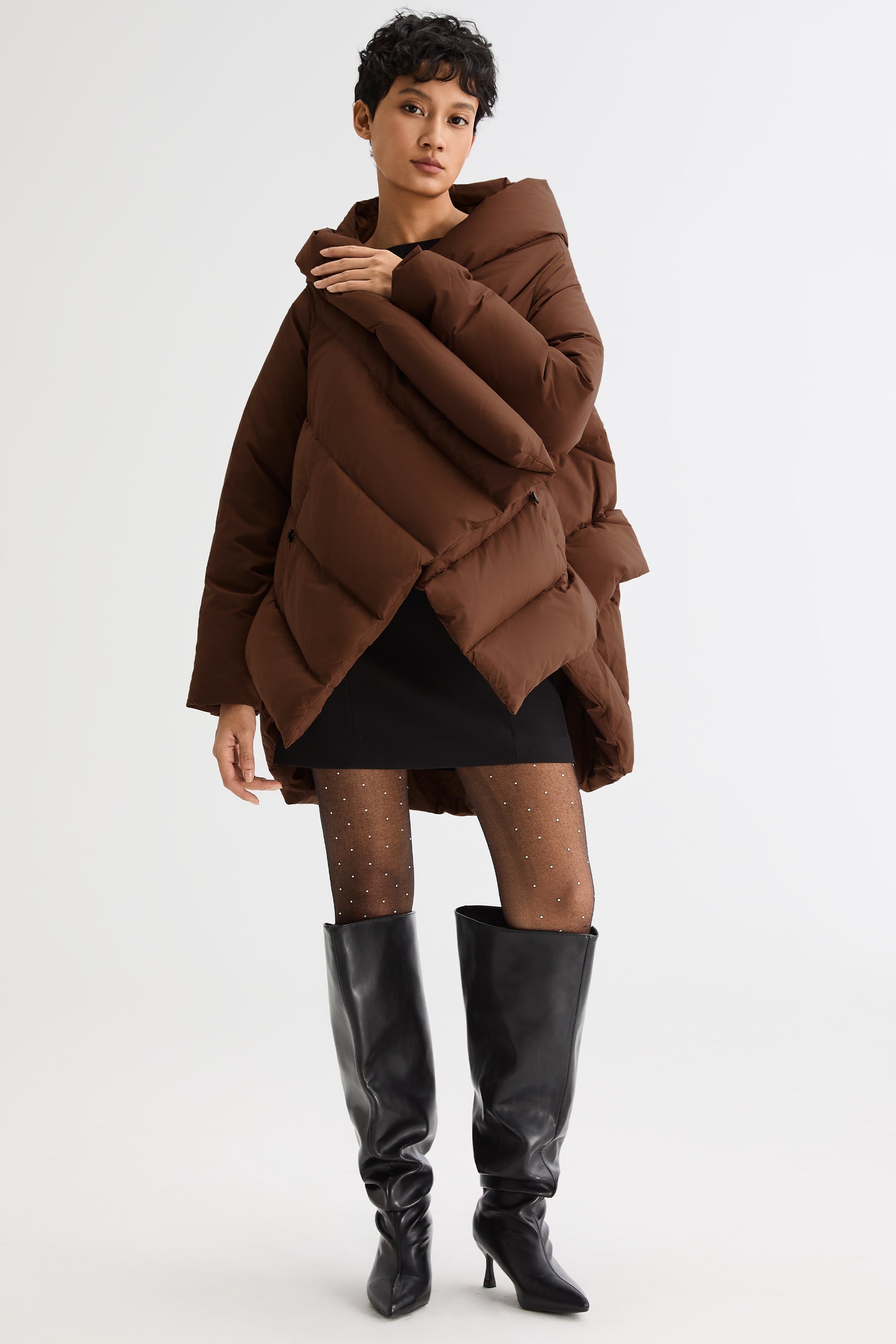 Oversized Quilted Wrap Puffer Jacket