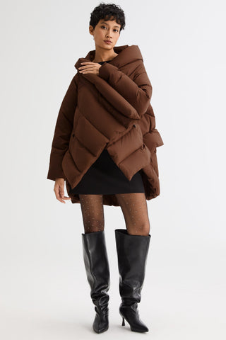 Oversized Quilted Wrap Puffer Jacket