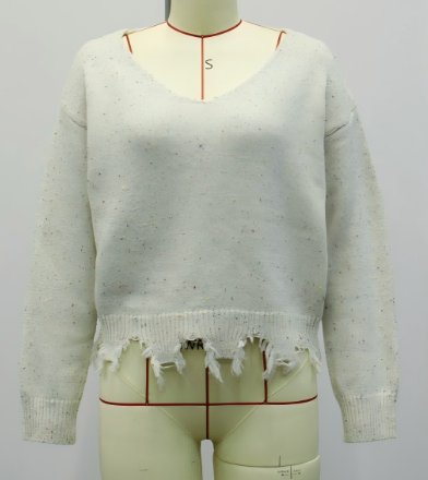 Distressed Speckled V Neck Sweater
