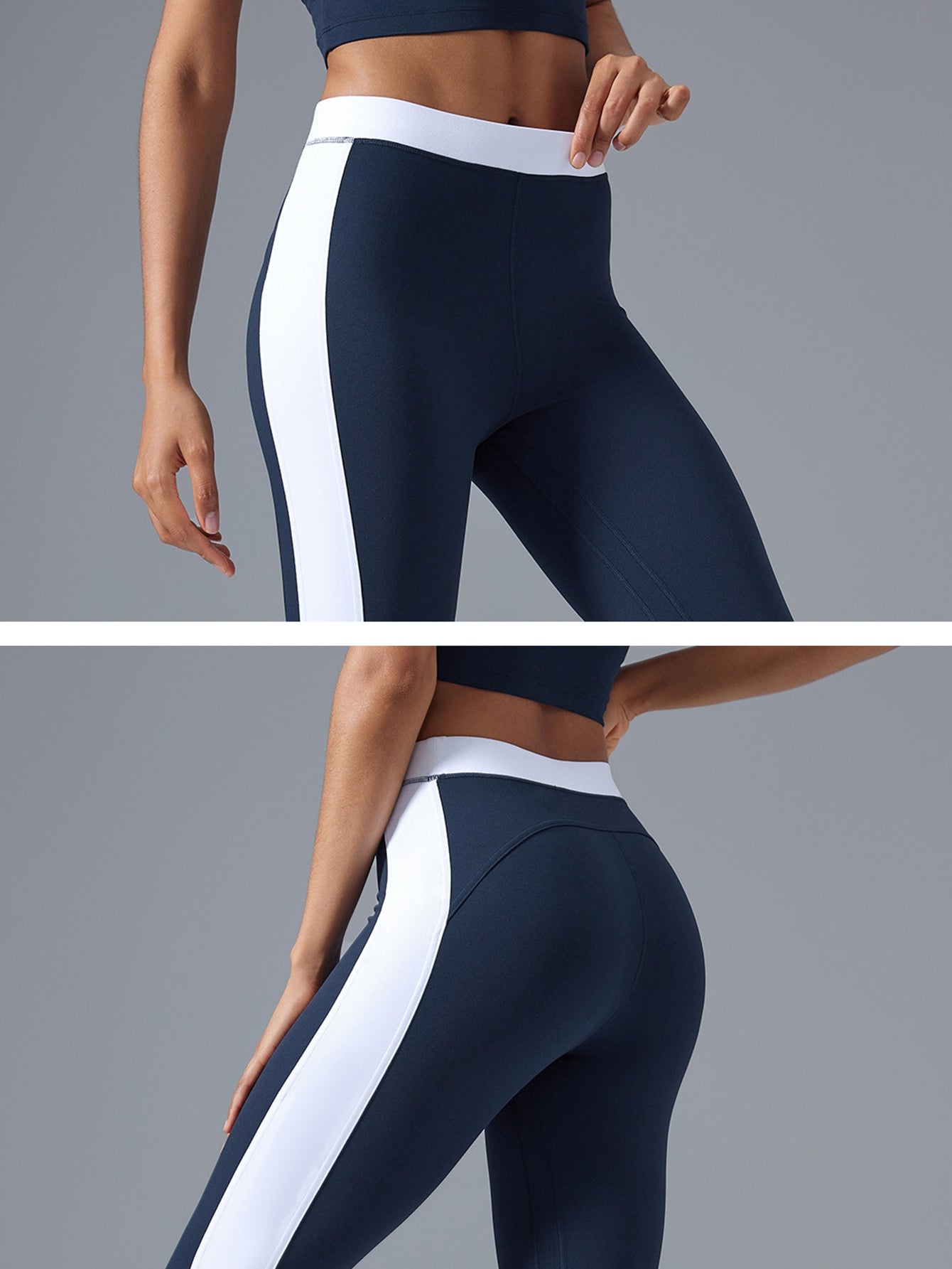 High-Waisted Side-Stripe Flare-Leg Athletic Yoga Pants-Multicolor