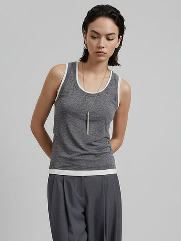 Contrast Detail Tank Top