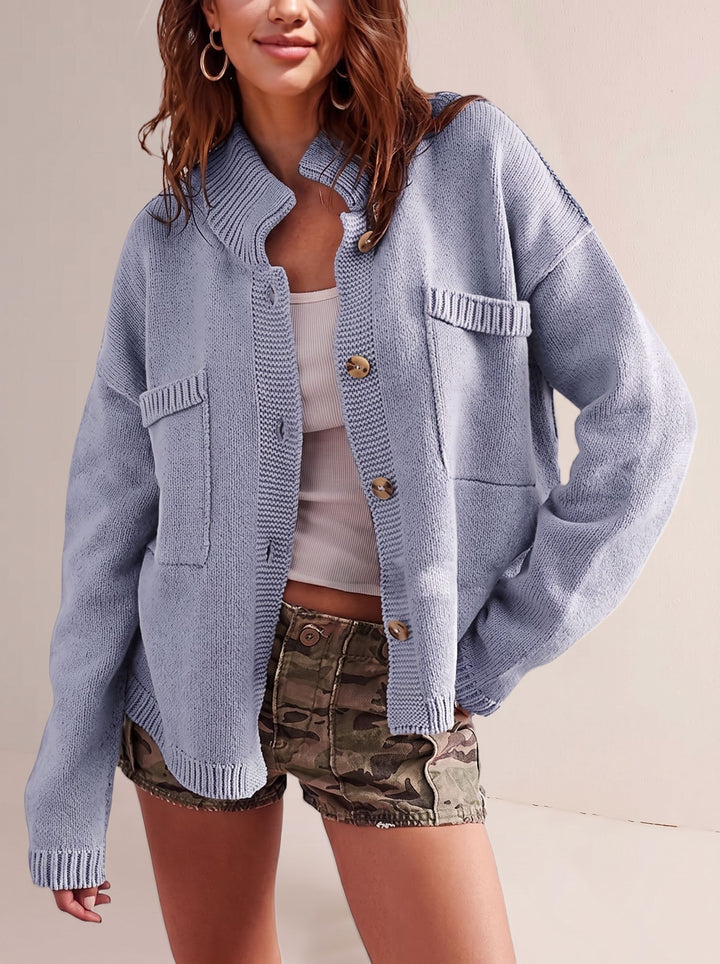 Oversized Chunky Knit Button Up Cardigan