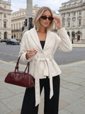 Elegant Belted Shawl Collar Coat