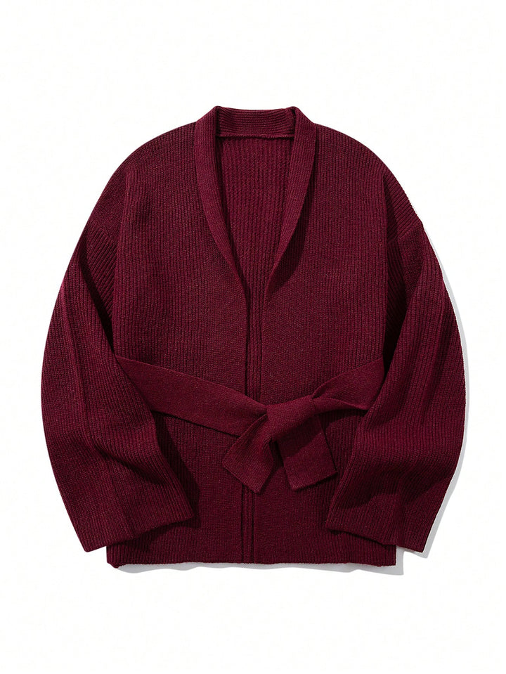 Cozy Belted Open Front Cardigan