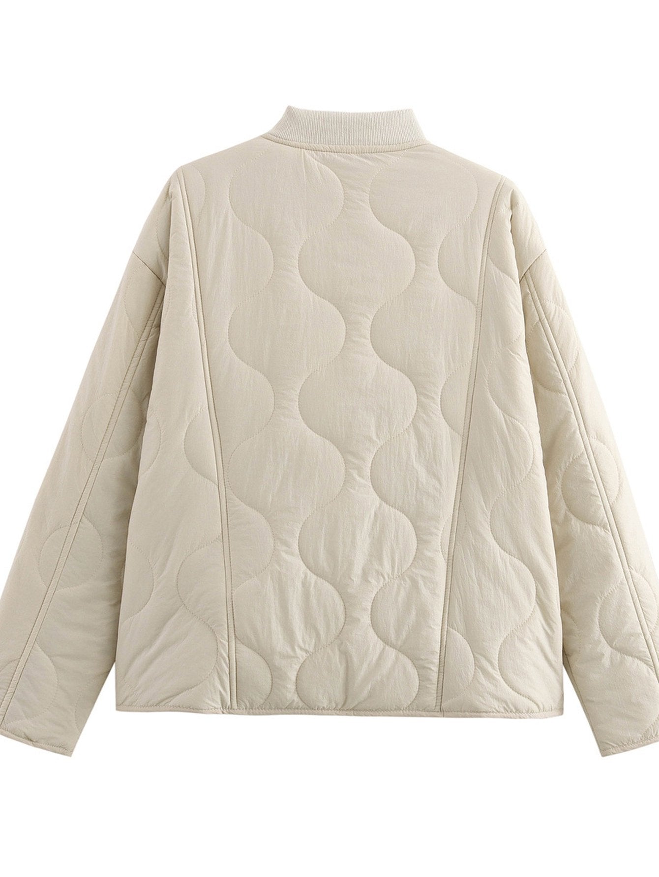 Quilted Button Down Bomber Jacket