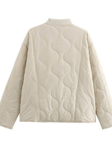 Quilted Button Down Bomber Jacket