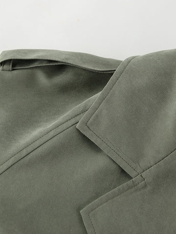 Oversized Belted Cropped Trench Coat