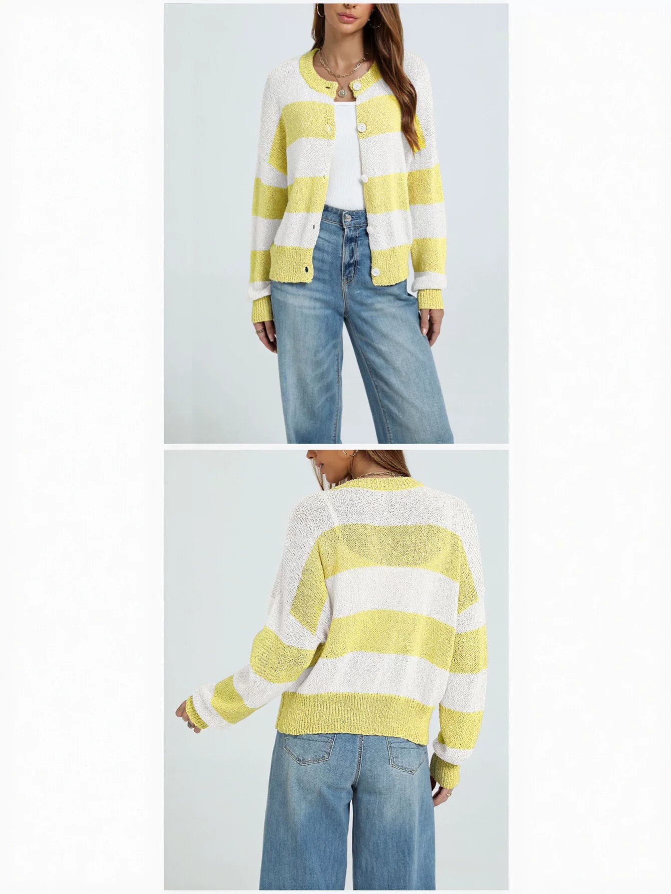 Cozy Striped Button Down Cardigan