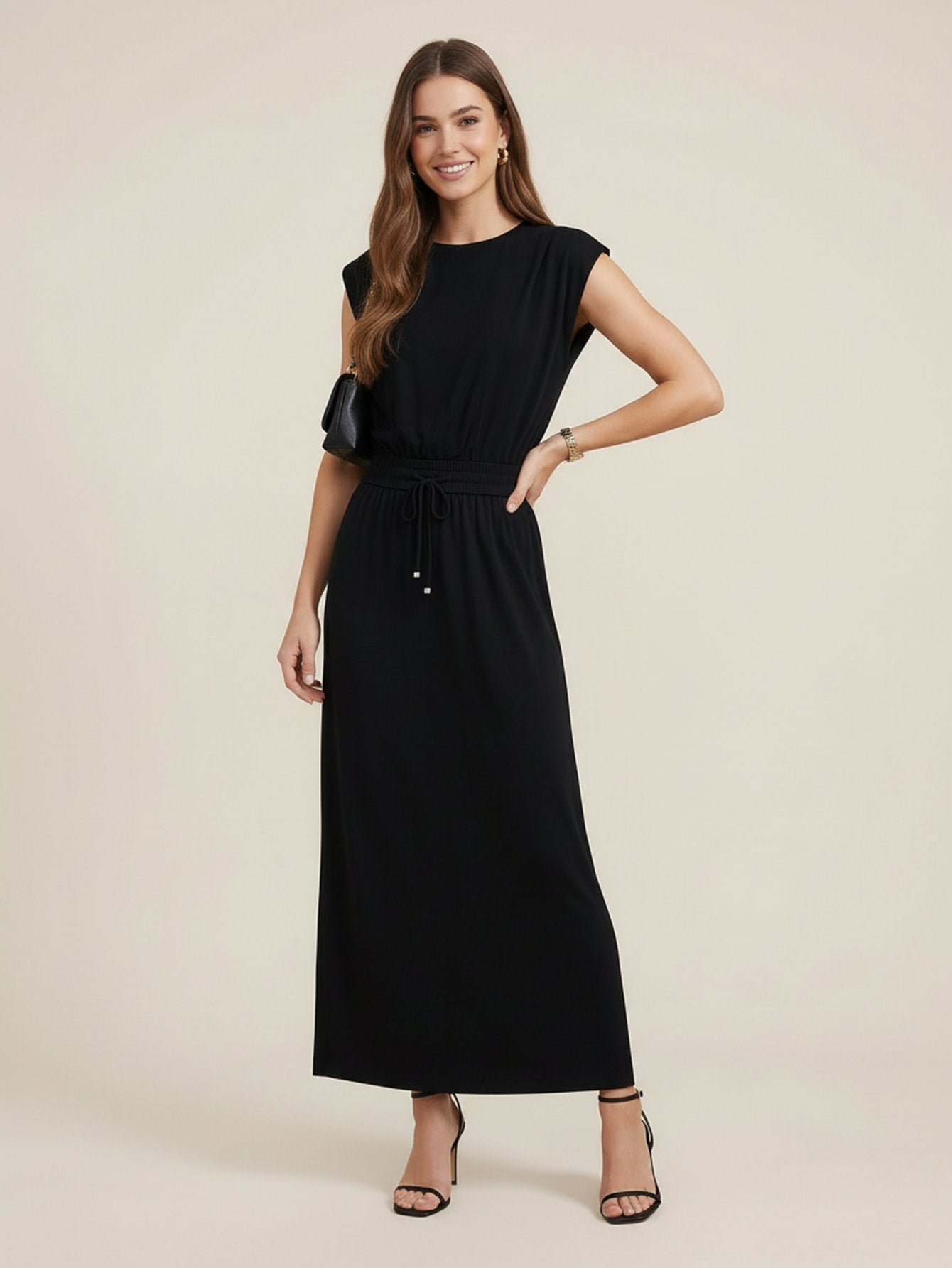 Cutout Waist Sleeveless Dress