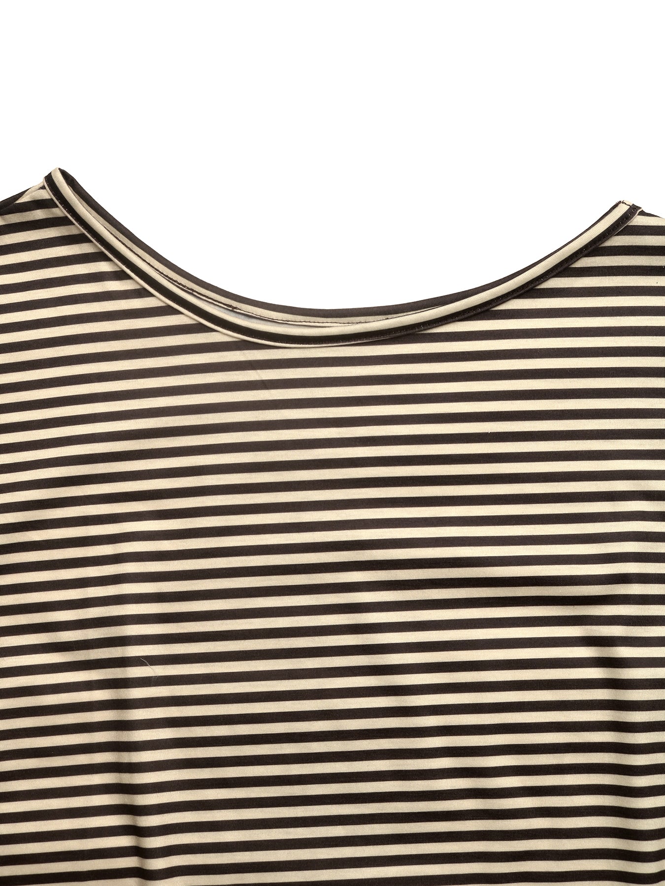One Shoulder Striped Chic T-shirt-Multicolor