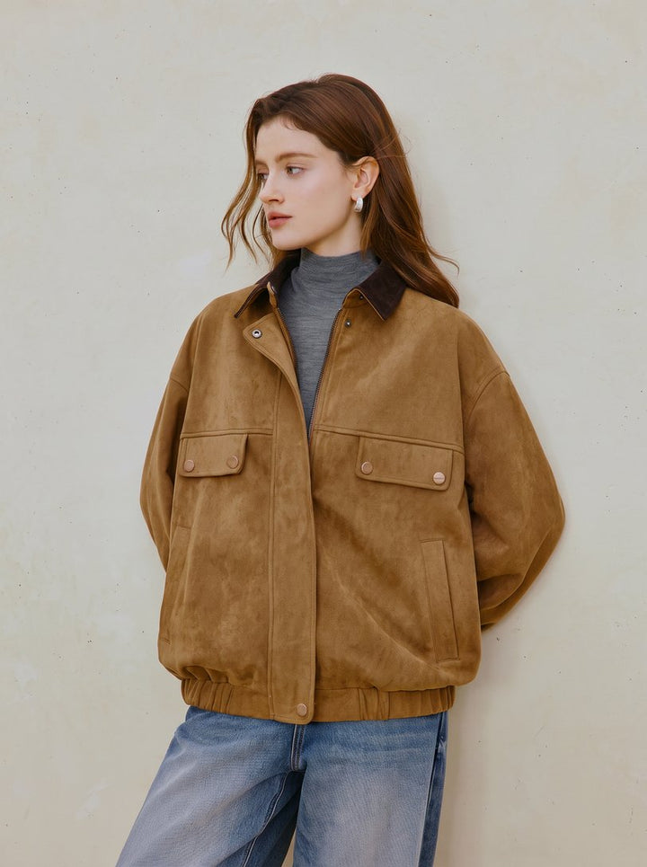 Cozy Suede Oversized Utility Jacket