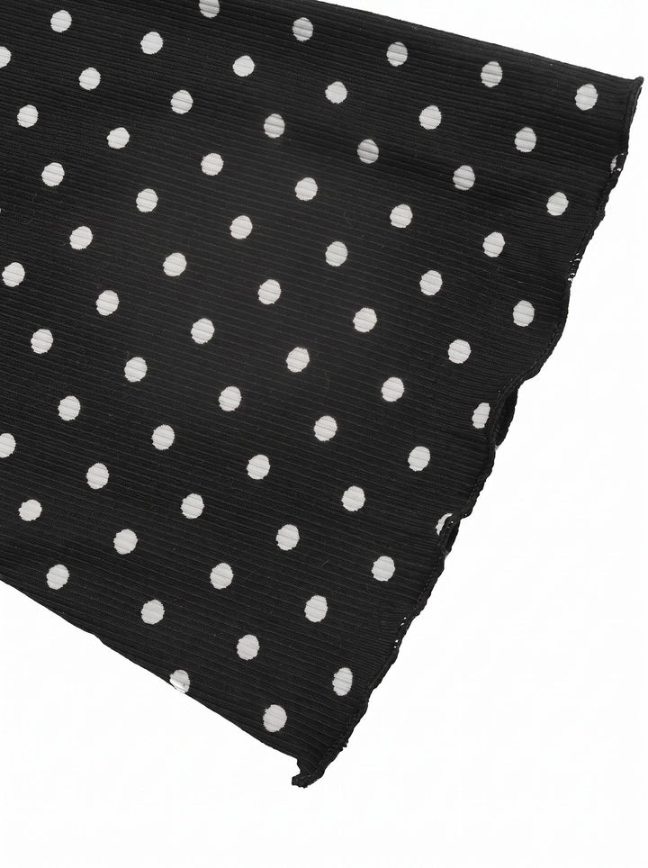 Polka Dot Lace Trim Mini Dress