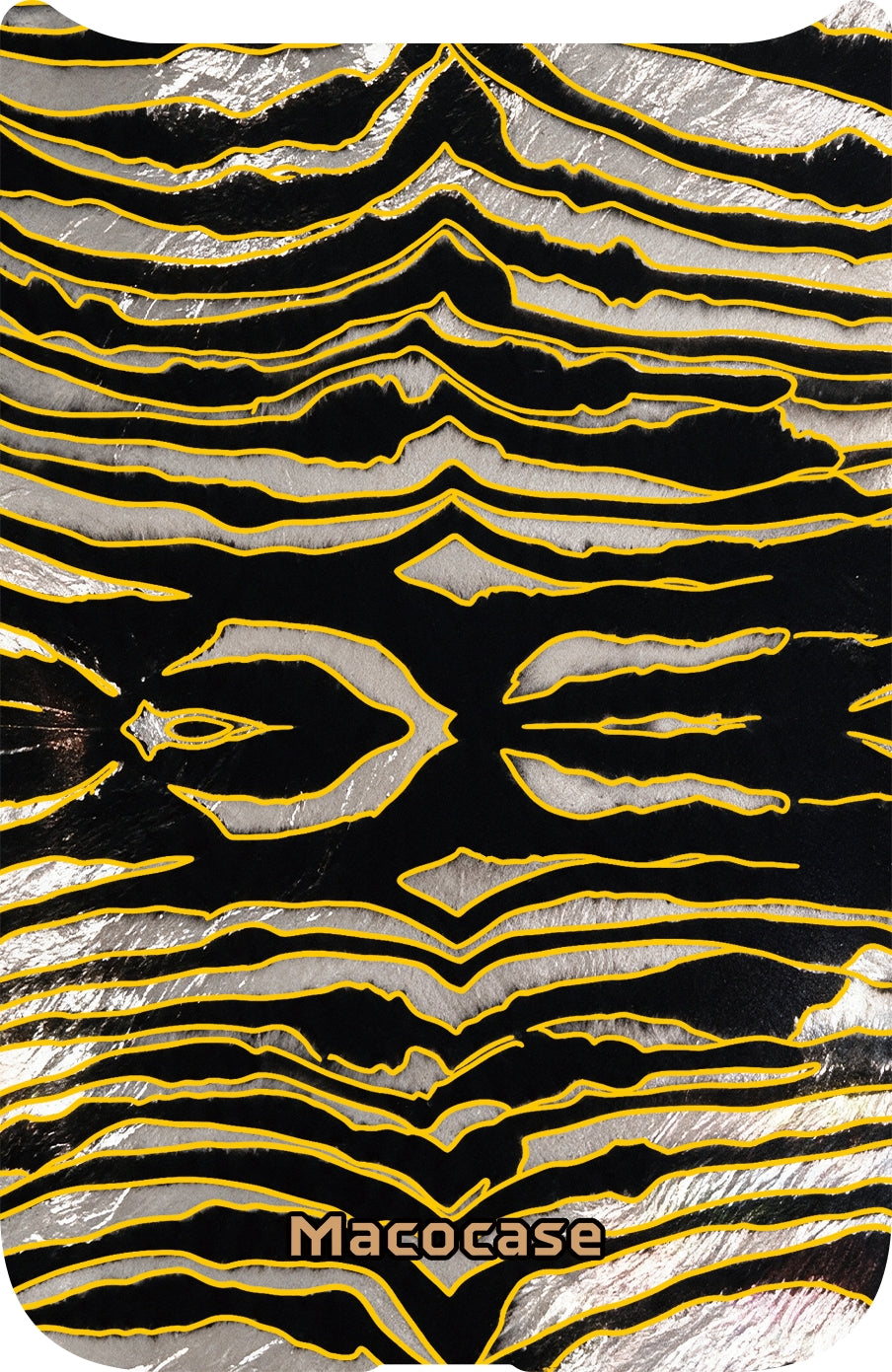 Gold Outline Zebra Stripe Pattern Phone Case