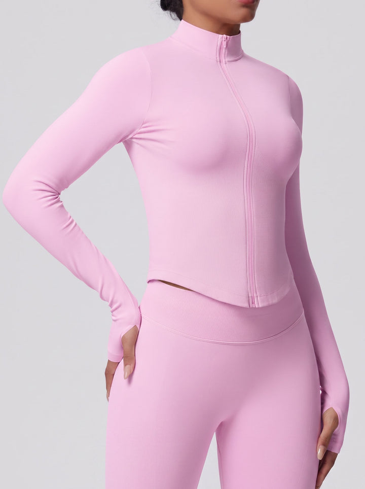 Seamless Fitted Thumbhole Athletic Jacket