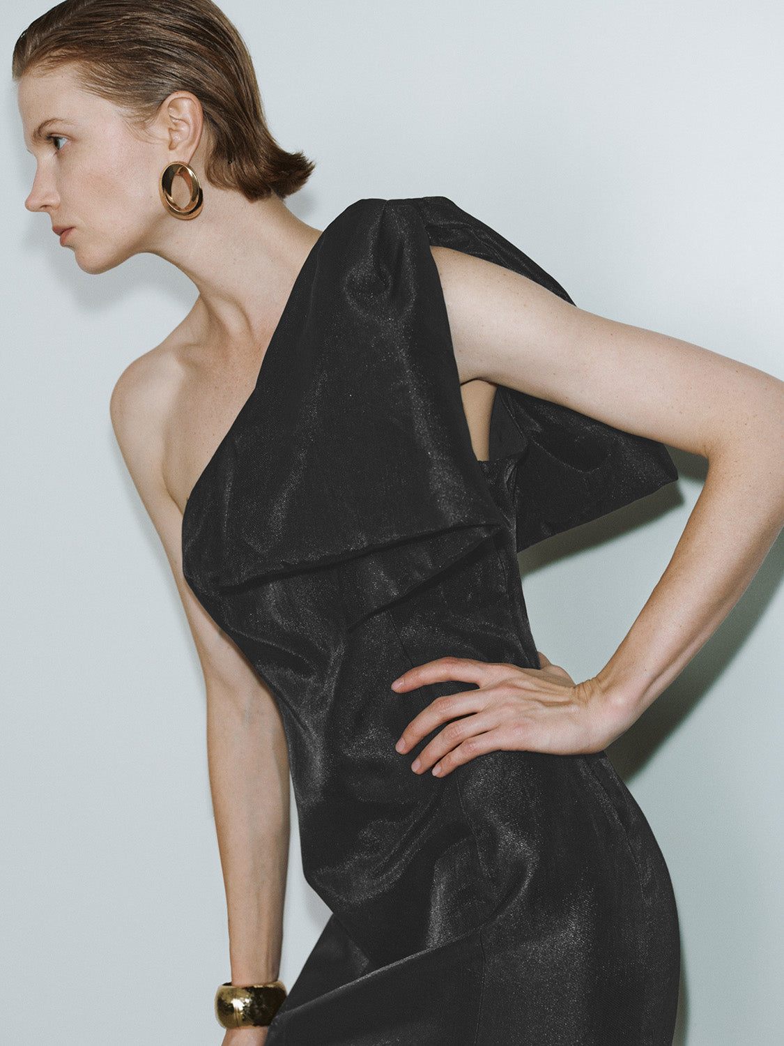 Urban Revivo One Shoulder A-Line Dresses-Black