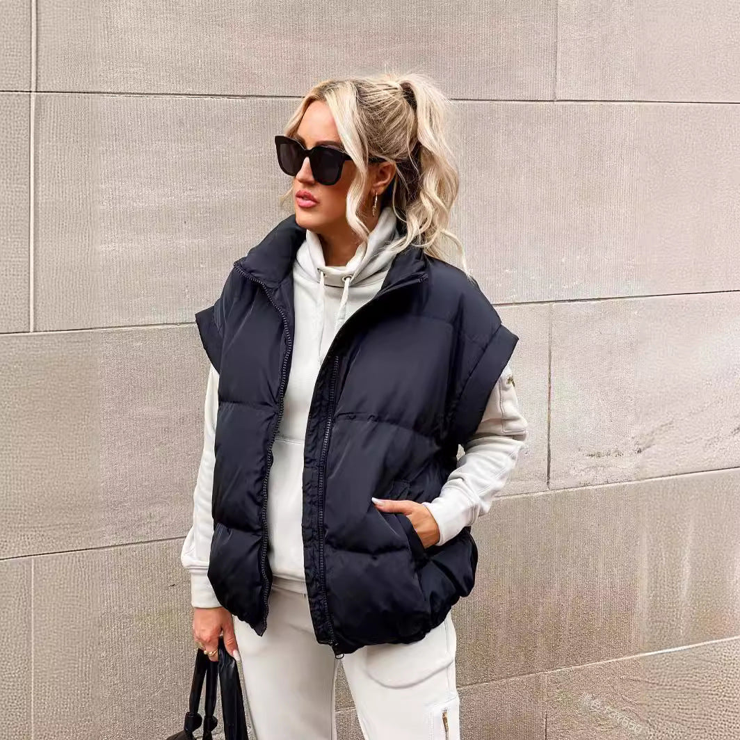Oversized Puffer Vest Sleeveless Jacket