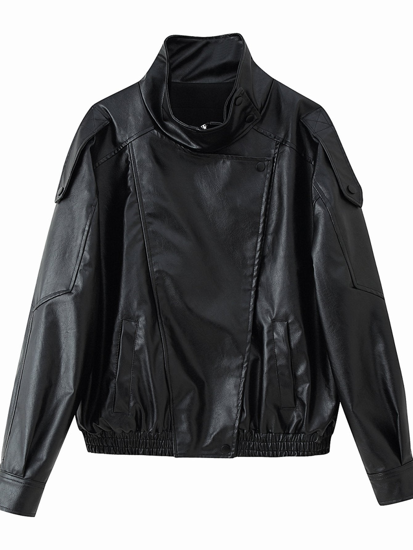 Oversized Moto Faux Leather Jacket