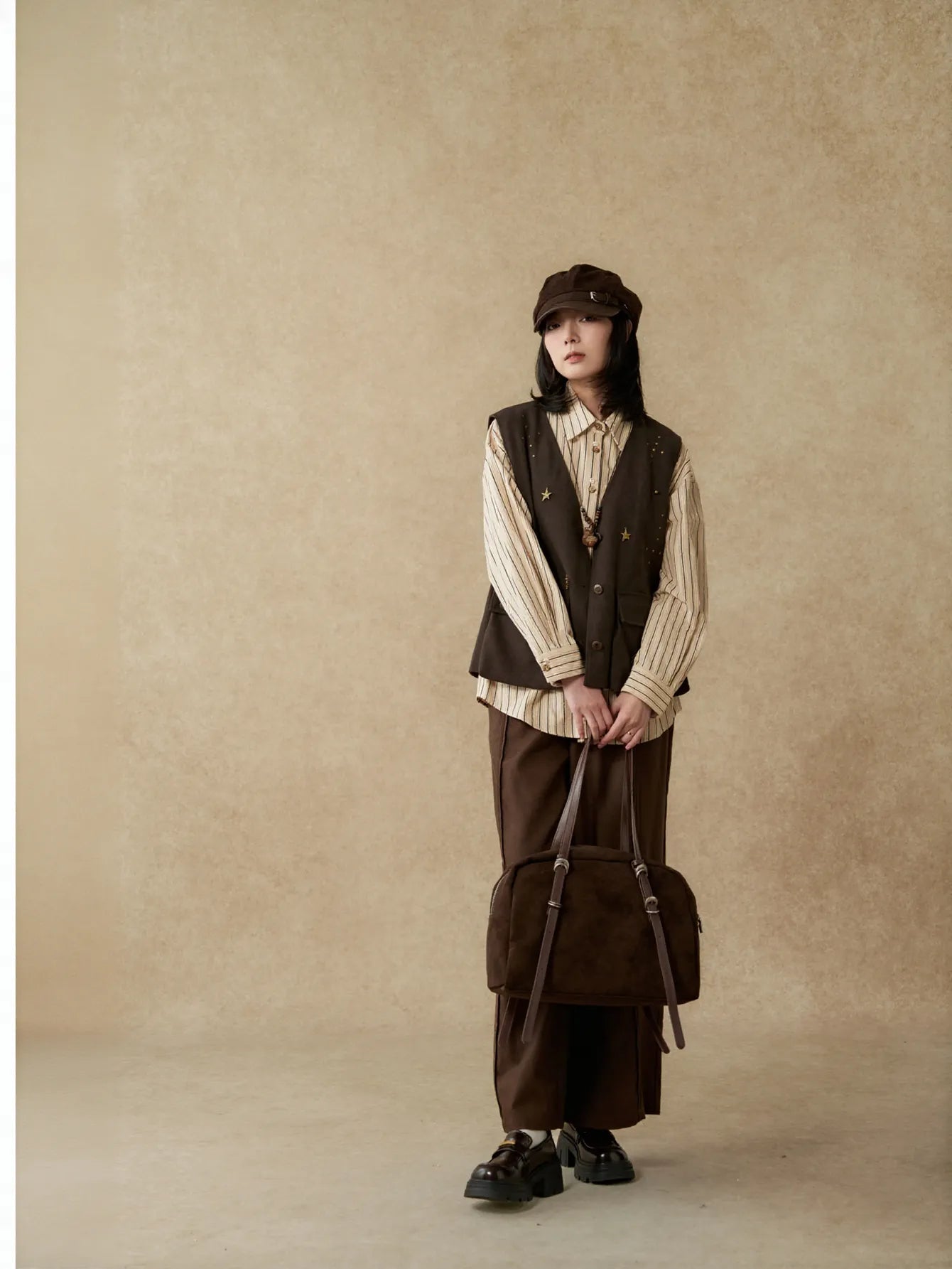Studded Suede Utility Vest