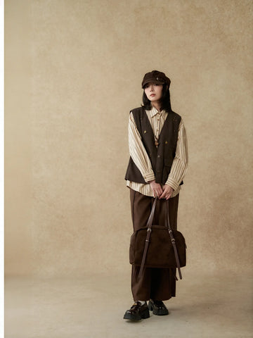 Studded Suede Utility Vest