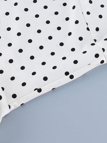 Oversized Polka Dot Zip Up Jacket