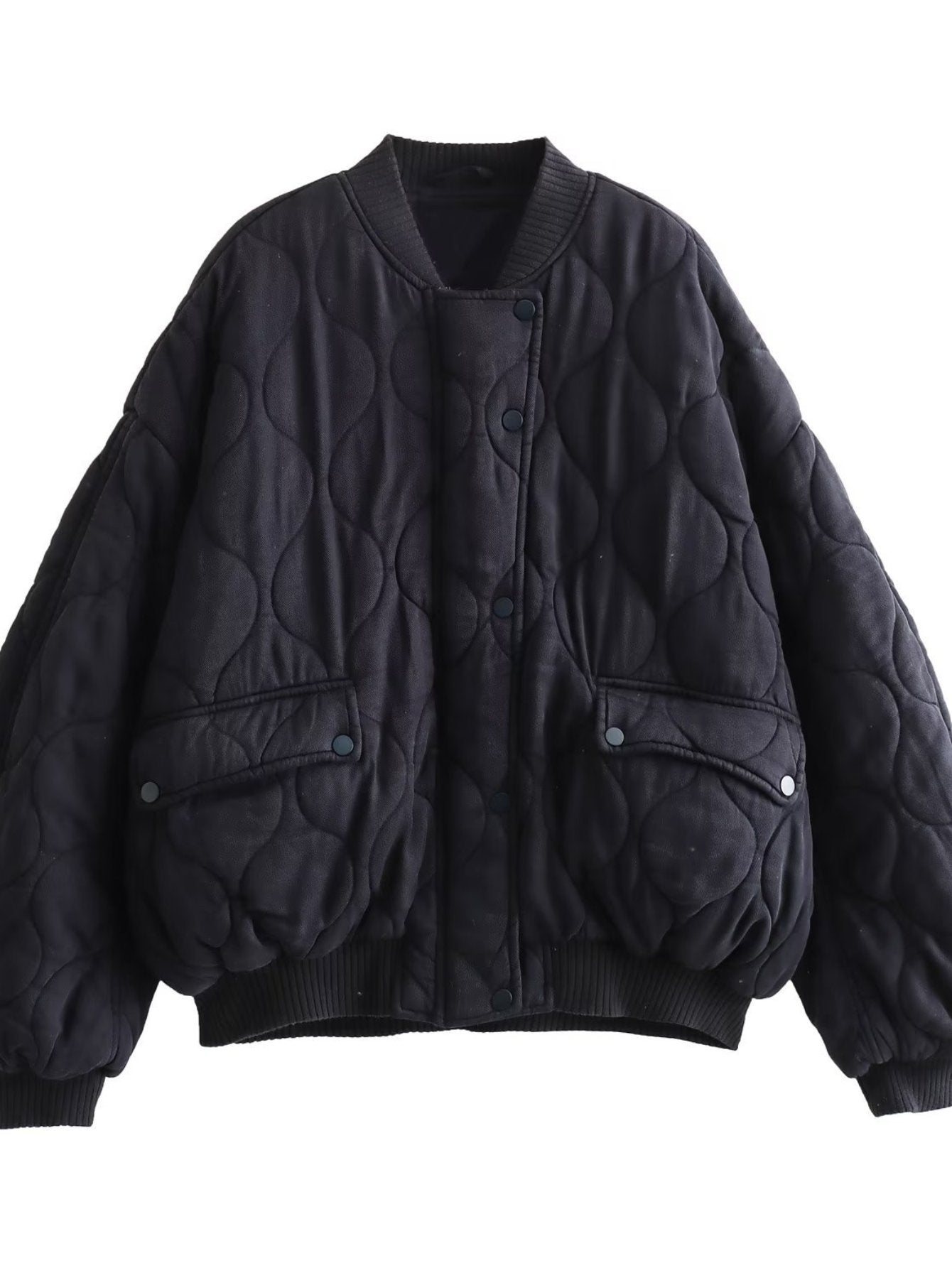 Oversized Quilted Bomber Puffer Jacket