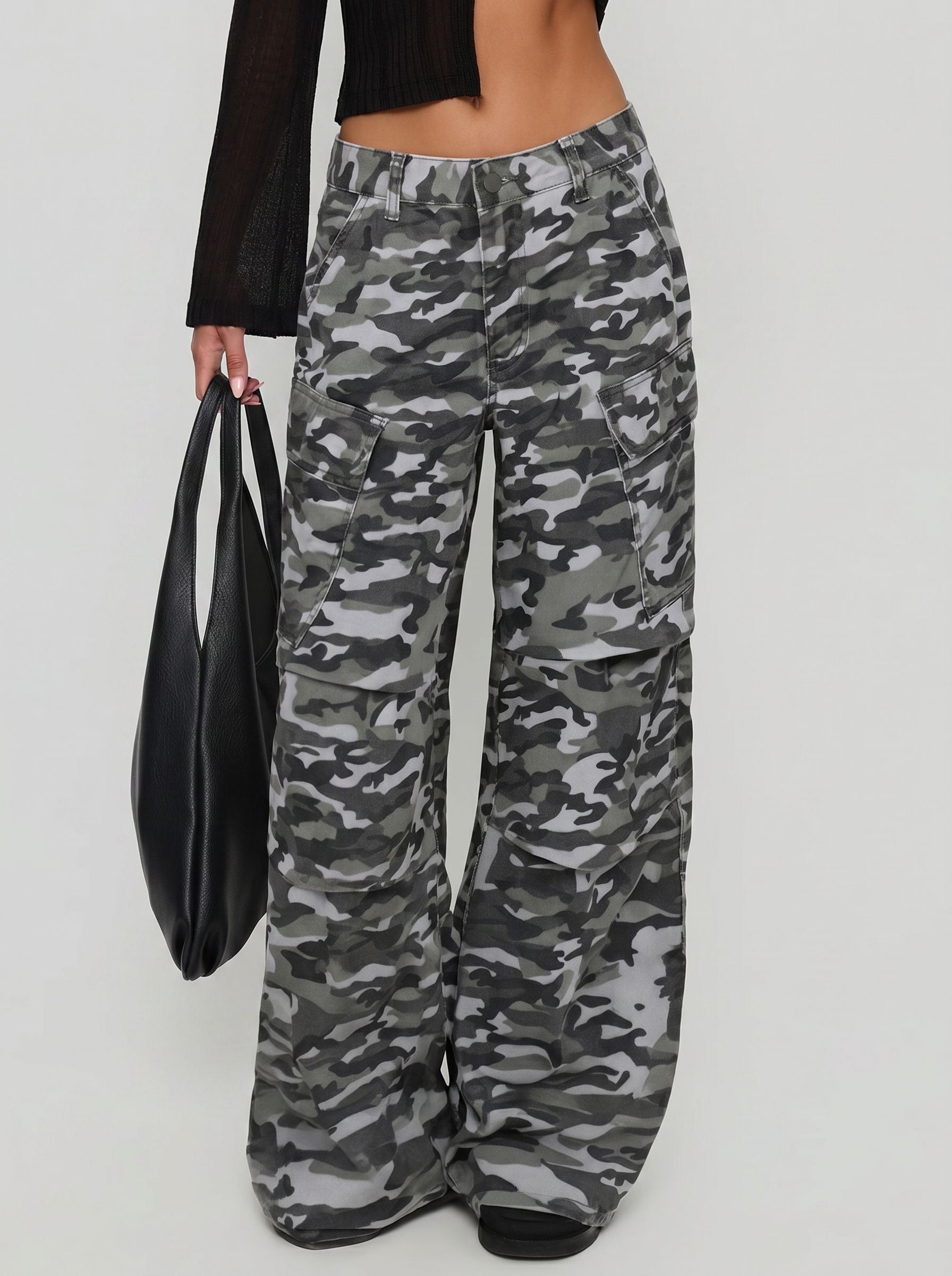 Low Rise Camo Cargo Jeans
