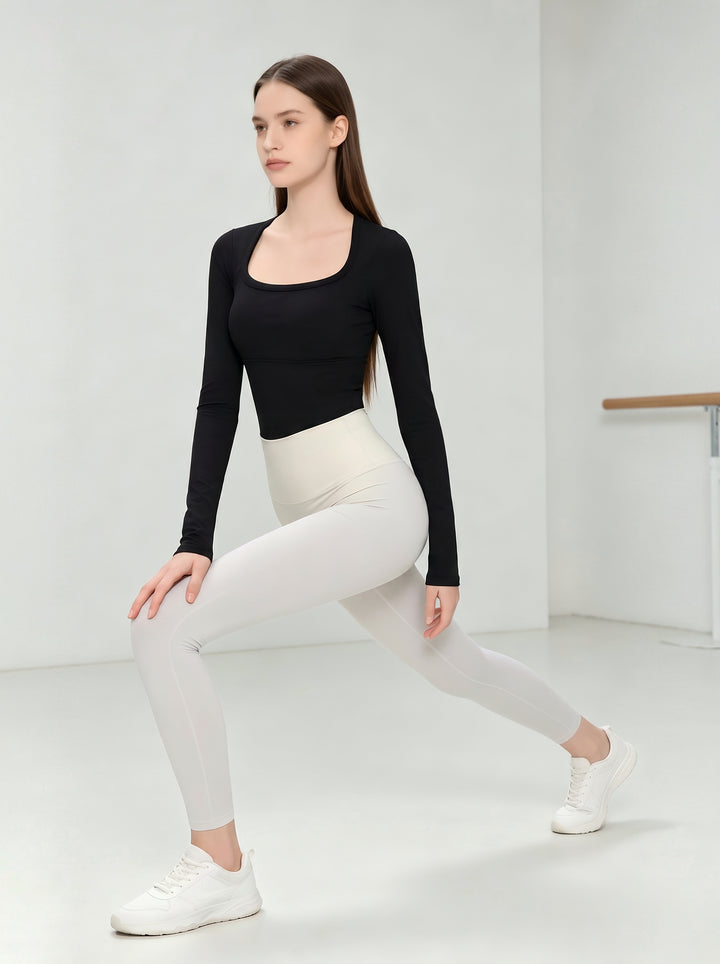 Seamless Square Neck Long Sleeve Tee