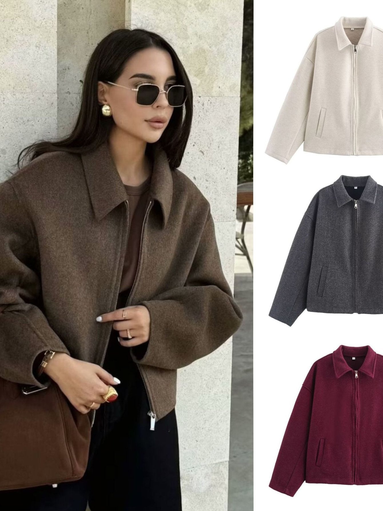 Cozy Oversized Fleece Zip Up Jacket