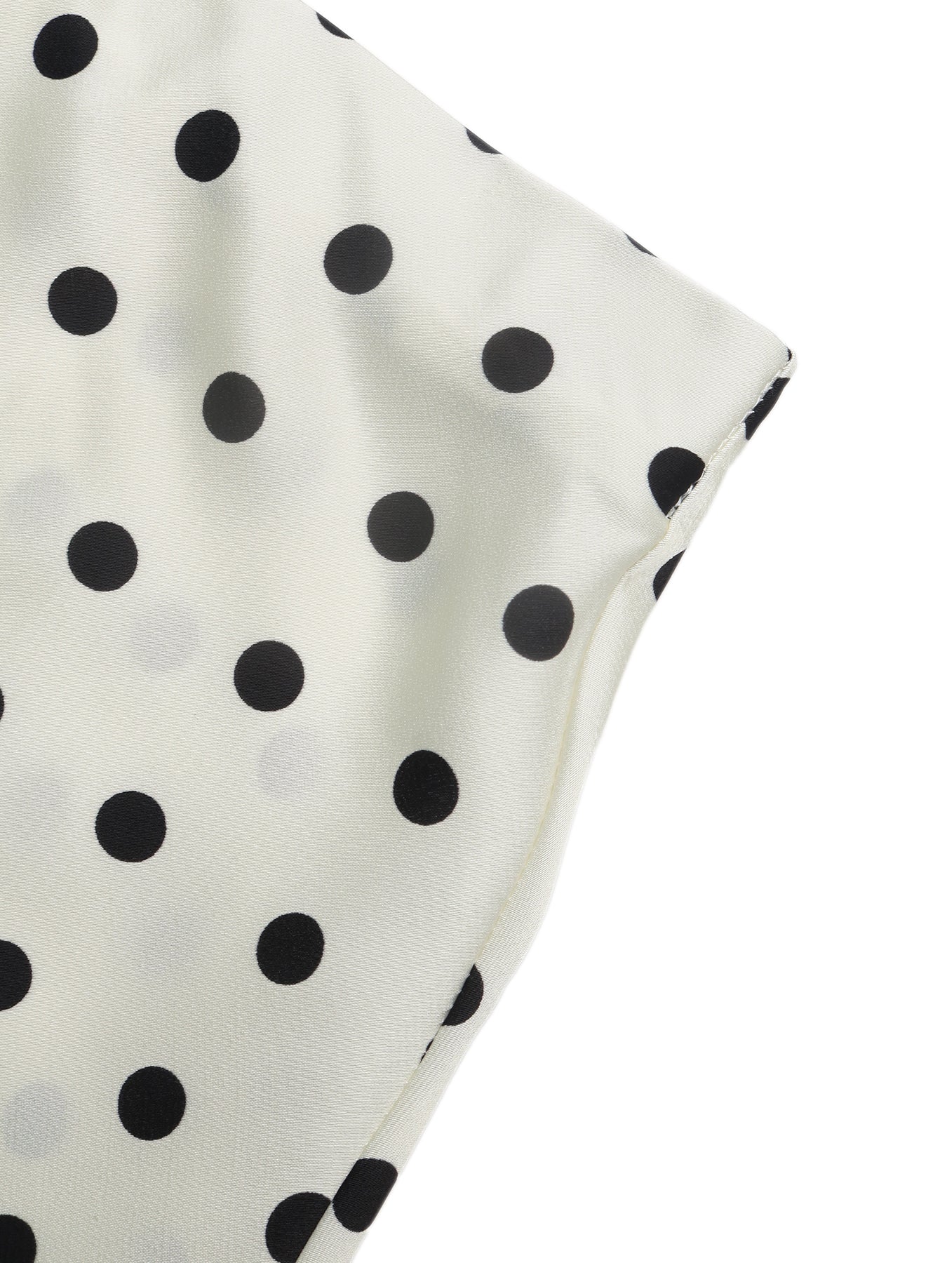 Elegant Polka Dot Satin Midi Skirt