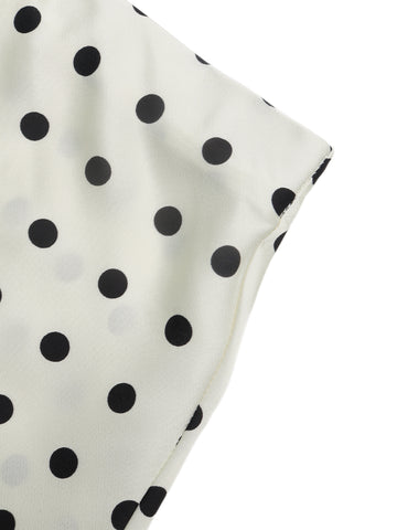 Elegant Polka Dot Satin Midi Skirt