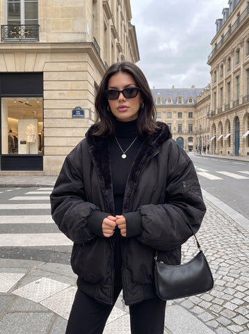 Reversible Oversized Faux Fur Puffer Jacket