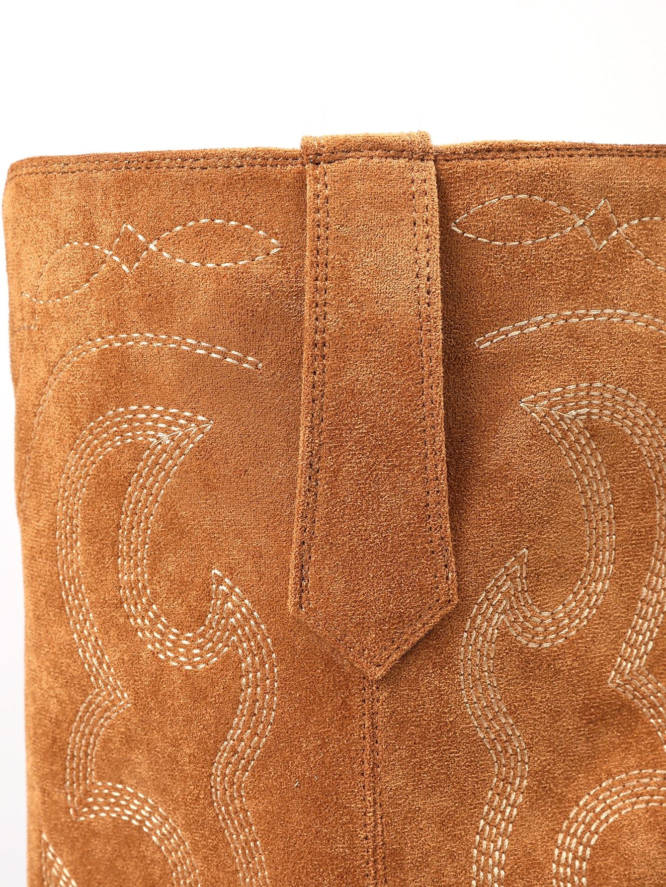 Embroidered Suede Stiletto Western Boots